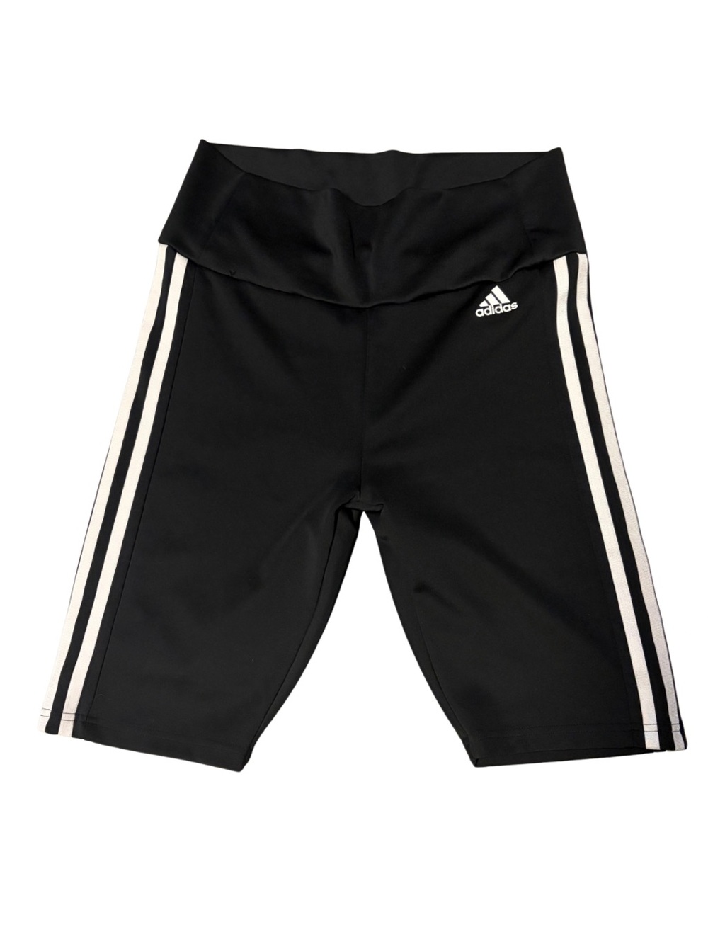 Adidas Black AEROREADY Primegreen 3-Stripes High Waisted Biker Shorts M | NWOT